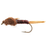 Black Magic Fly Nymph Vinyl Rib Trout Fly Brown Stone B12 Qty 1