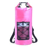 Waterproof Dry Bag with Front Mesh Pocket 30L Light Pink