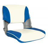 Oceansouth Upholstered Folding Skipper Boat Seat 3-Panel Blue/White