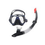 Mirage Pacific Adult Silicone Dive Mask and Snorkel Set Black/Blue