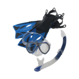 Mirage Crystal Junior Mask Snorkel and Fins Set Blue L/XL