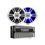 Fusion 2-Way Coaxial Sports White LED Marine Speakers with Regulator 7.7in 280W