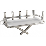 Manta Stainless Steel Large Bait Station with 6 Rod Holders and 1 Can Holder