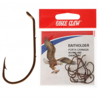 Eagle Claw Size 12 Offset Down Eye Bronze Baitholder Hook