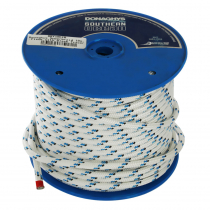 Donaghys High Performance Superbraid Yacht Braid 10mm x 1m White/Blue Fleck with Black Tracer