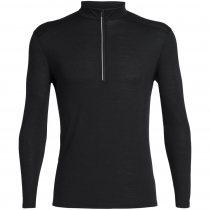 Icebreaker Merino Hybrid Mens Half Zip Long Sleeve Shirt Black XL