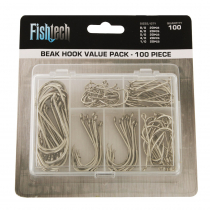 Fishtech 100-Piece Assorted Nickel Beak Hook Pack