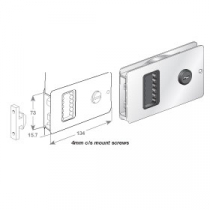 Southco Flush Sliding Or Bi-Fold Door Lock - White Powder Coated Aluminium