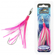 Williamson Flash Feather Rigged Tuna Lure 5in Pink White