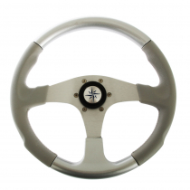 Luisi Evo Marine 2 Steering Wheel Gray Crown with Silver Inserts 14.2in