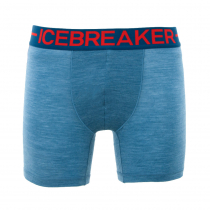 Icebreaker Mens Merino Hybrid Anatomica Zone Boxers Granite Blue Heather/Chili Red 2XL
