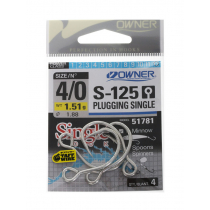 Owner S-125 Plugging Single Taff Wire Hooks 4/0 Qty 4