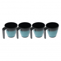 Granite Melamine Stacking Cup Set Aqua Qty 4