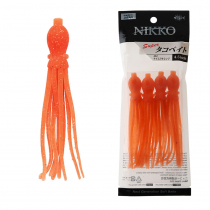 Nikko UV Soft Bait Octopus Skirt 114mm Qty 4 Orange