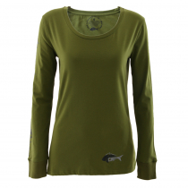 Fisherchick Te Moko Marlin Womens Long Sleeve Shirt Army Green XL