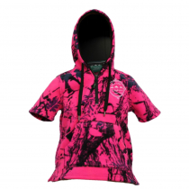 Ridgeline Little Weapon Short Sleeve Kids Hoodie Hyper Pink Camo