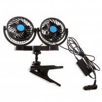 Dual Fans with Clamp Mount 100mm 12v