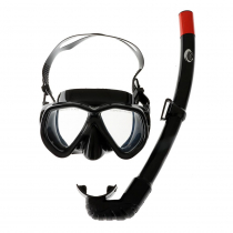 Sea Harvester Adult Twin Lens Dive Mask and Snorkel Set Black