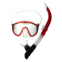 Atlantis Spree Adult Dive Mask and Snorkel Set Red