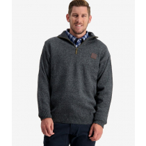 Swanndri Mens Mariner Wool Zip Neck Sweater Charcoal Marle