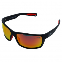 Ocean Angler Premium Polarised Sunglasses Matte Black Frame Red Tip