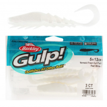 Berkley Gulp Nemesis Prawn Curl Tail Soft Bait 12.5cm Qty 3 Pearl White
