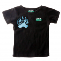 Ridgeline Paw Fleece Kids T-Shirt Black/Blue 1yr