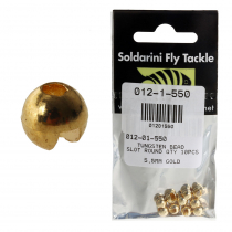 Soldarini Slotted Tungsten Beads 5.5mm Gold Qty 10