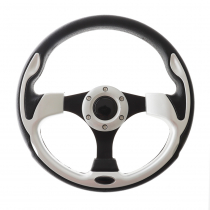 Aluminium Steering Wheel with PU Sleeves 12.5in Black/Silver