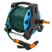 Reinforced Flexible Garden Hose 40m with Hand Reel and Trigger Nozzle