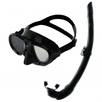 Seac Fox Sea Harvester Spearfishing Mask and Snorkel Set Black