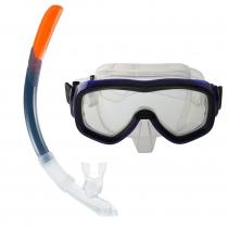Hydro-Pro XR-20 Subea FRD 120 Adult Dive Mask and Snorkel Set Blue/Grey