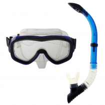 Hydro-Pro XR-20 Pro-Dive Commercial Dive Mask and Snorkel Set Blue