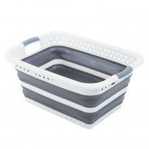 Seymours Collapse-A-Laundry Basket 2-Fold 37L Grey