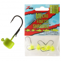 Z-Man Micro Finesse ShroomZ Jig Head Chartreuse Qty 5