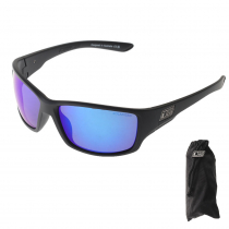 Dirty Dog Virtual Polarised Sunglasses Black Frame Blue Lens