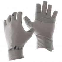 Black Shag UPF50+ Fingerless Fishing Gloves Grey S/M