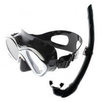Pro-Dive UV400 Anti-Fog Free Dive Mask and Snorkel Set Black/White