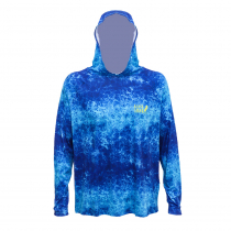 Black Shag UPF50+ Fishing Hoodie Royal Blue