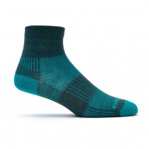 Wrightsock Coolmesh II Quarter Socks Ash/Turquoise L