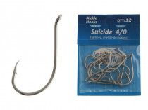 Jarvis Walker Nickel Suicide Hooks 4/0 Qty 12