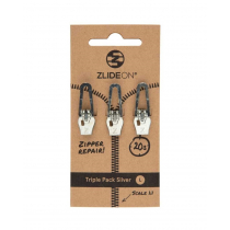 ZlideOn Triple Pack Zipper Silver