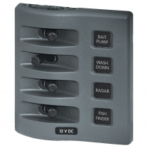 Blue Sea WeatherDeck Waterproof Switch Panel 4-Position 12/24V