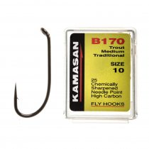 Kamasan B-175 Trout Heavy Traditional Fly Tying Hooks box of 25