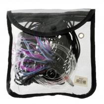 Tuna Bungee Pack Rigged with Black Purple Hex Head Lure