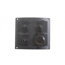 BEP Marine 900-3WPS 3-Way Switch Panel with Waterproof Socket
