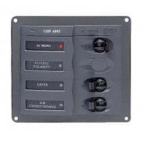AC Circuit Breaker Panel without Meters - RV 2W 240V 50Hz - Black