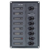 AC Circuit Breaker Panel without Meters - RV 6Way AC Panel with Double Pole Mains