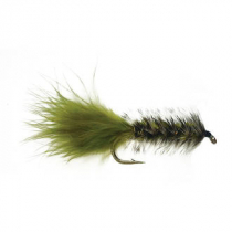 Black Magic Woolly Bugger Trout Fly Olive Size B06 Qty 1