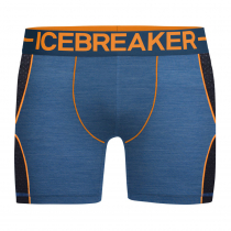 Icebreaker Mens Merino Hybrid Anatomica Zone Boxers Sea Blue Heather/Koi M